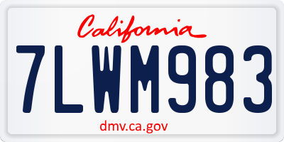 CA license plate 7LWM983