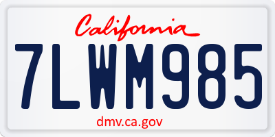 CA license plate 7LWM985