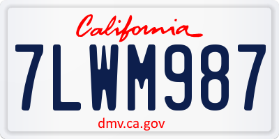 CA license plate 7LWM987