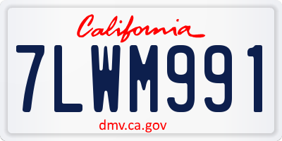 CA license plate 7LWM991