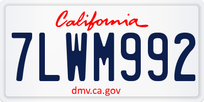 CA license plate 7LWM992