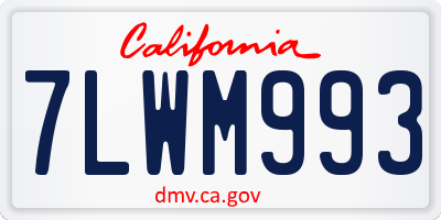 CA license plate 7LWM993