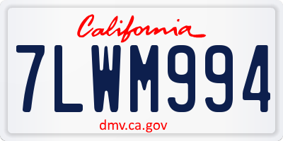 CA license plate 7LWM994