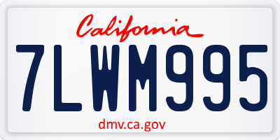 CA license plate 7LWM995