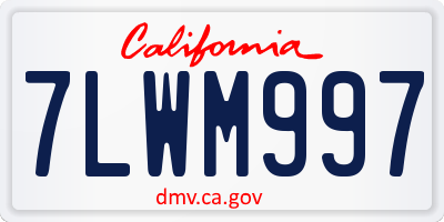 CA license plate 7LWM997