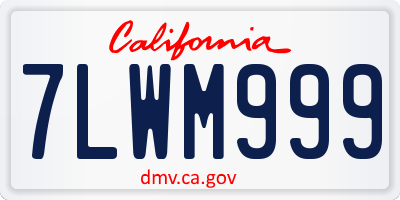 CA license plate 7LWM999