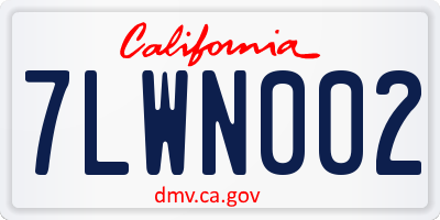 CA license plate 7LWN002