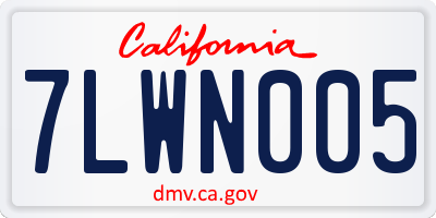 CA license plate 7LWN005