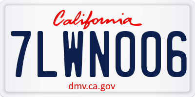 CA license plate 7LWN006