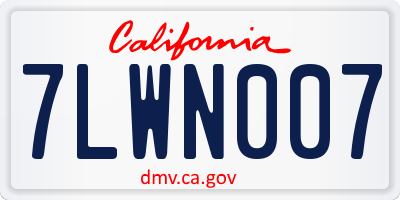 CA license plate 7LWN007