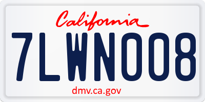 CA license plate 7LWN008