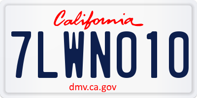 CA license plate 7LWN010