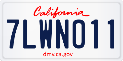 CA license plate 7LWN011