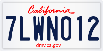 CA license plate 7LWN012