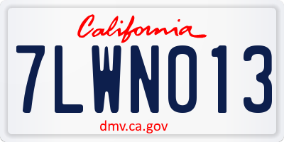 CA license plate 7LWN013