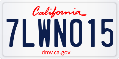 CA license plate 7LWN015