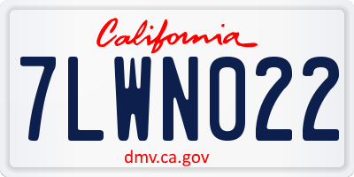 CA license plate 7LWN022