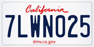 CA license plate 7LWN025