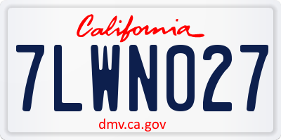 CA license plate 7LWN027