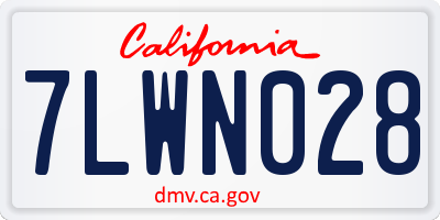 CA license plate 7LWN028