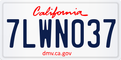 CA license plate 7LWN037