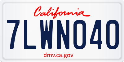 CA license plate 7LWN040