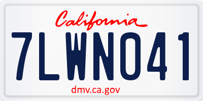 CA license plate 7LWN041