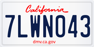 CA license plate 7LWN043