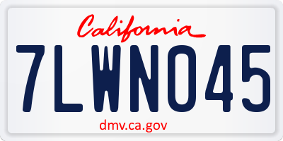 CA license plate 7LWN045