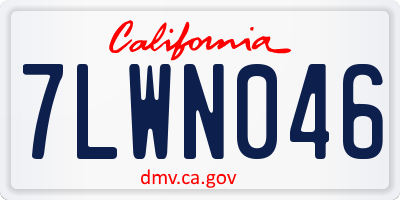 CA license plate 7LWN046