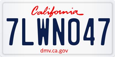CA license plate 7LWN047