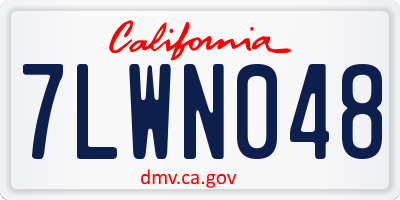 CA license plate 7LWN048