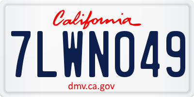 CA license plate 7LWN049