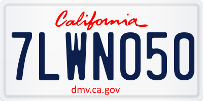 CA license plate 7LWN050