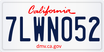 CA license plate 7LWN052