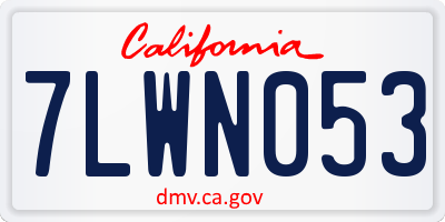 CA license plate 7LWN053