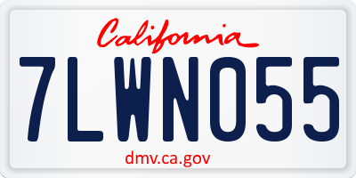 CA license plate 7LWN055