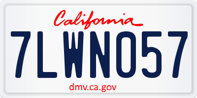 CA license plate 7LWN057
