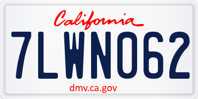 CA license plate 7LWN062