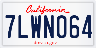 CA license plate 7LWN064