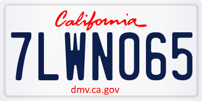 CA license plate 7LWN065