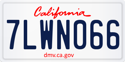 CA license plate 7LWN066