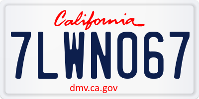 CA license plate 7LWN067