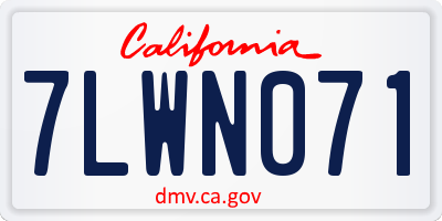 CA license plate 7LWN071