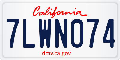 CA license plate 7LWN074
