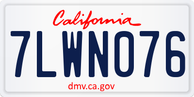 CA license plate 7LWN076