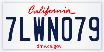 CA license plate 7LWN079