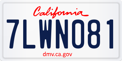 CA license plate 7LWN081
