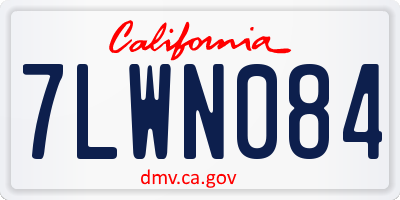 CA license plate 7LWN084