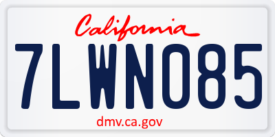 CA license plate 7LWN085